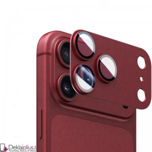 Telefono galinės kameros grūdintas stiklas - pilnai dengiantis - bordo (Apple Iphone 18 Pro Max)